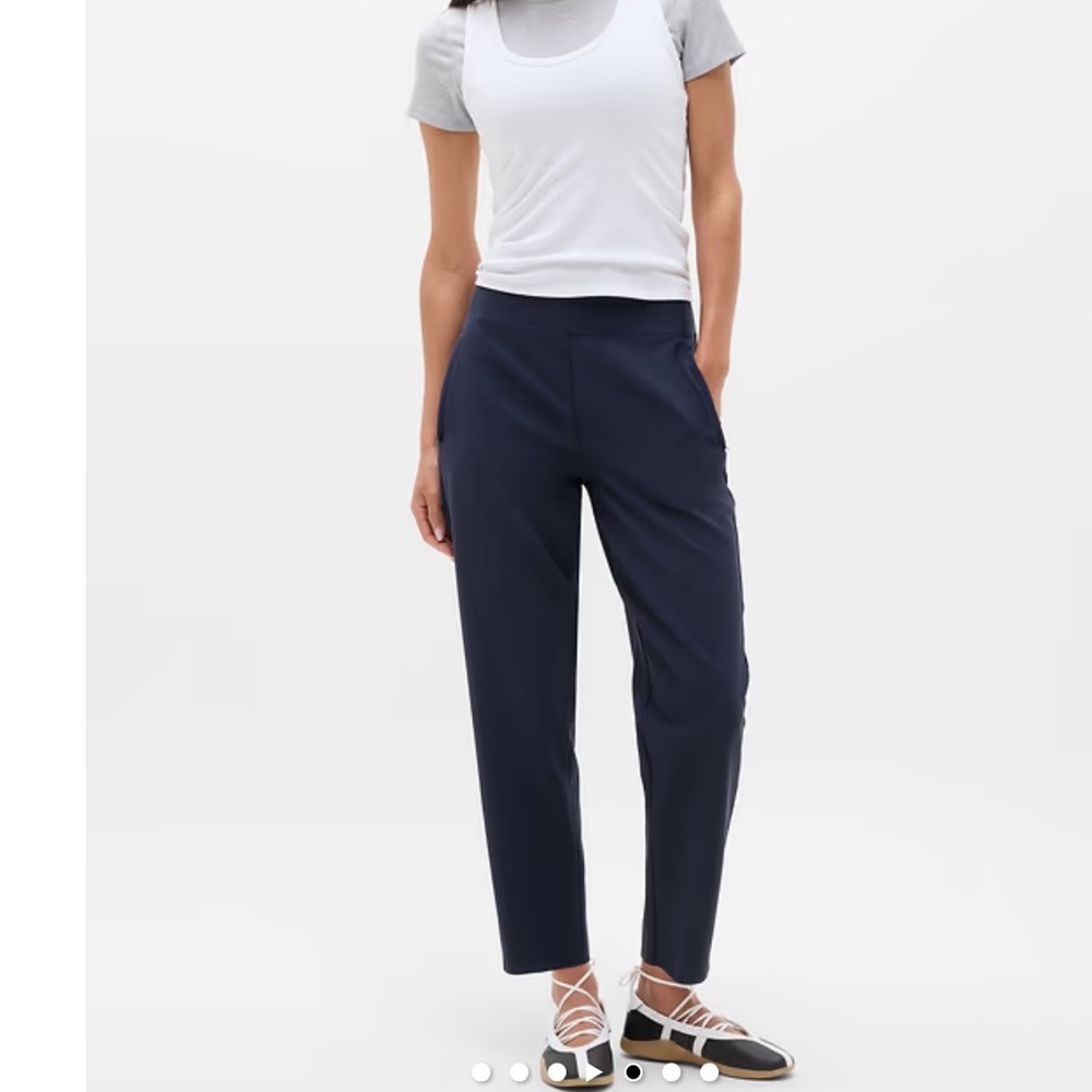 Athleta Endless High Rise Ankle Pant Womens 6 Navy Travel Casual Stretch Pockets
